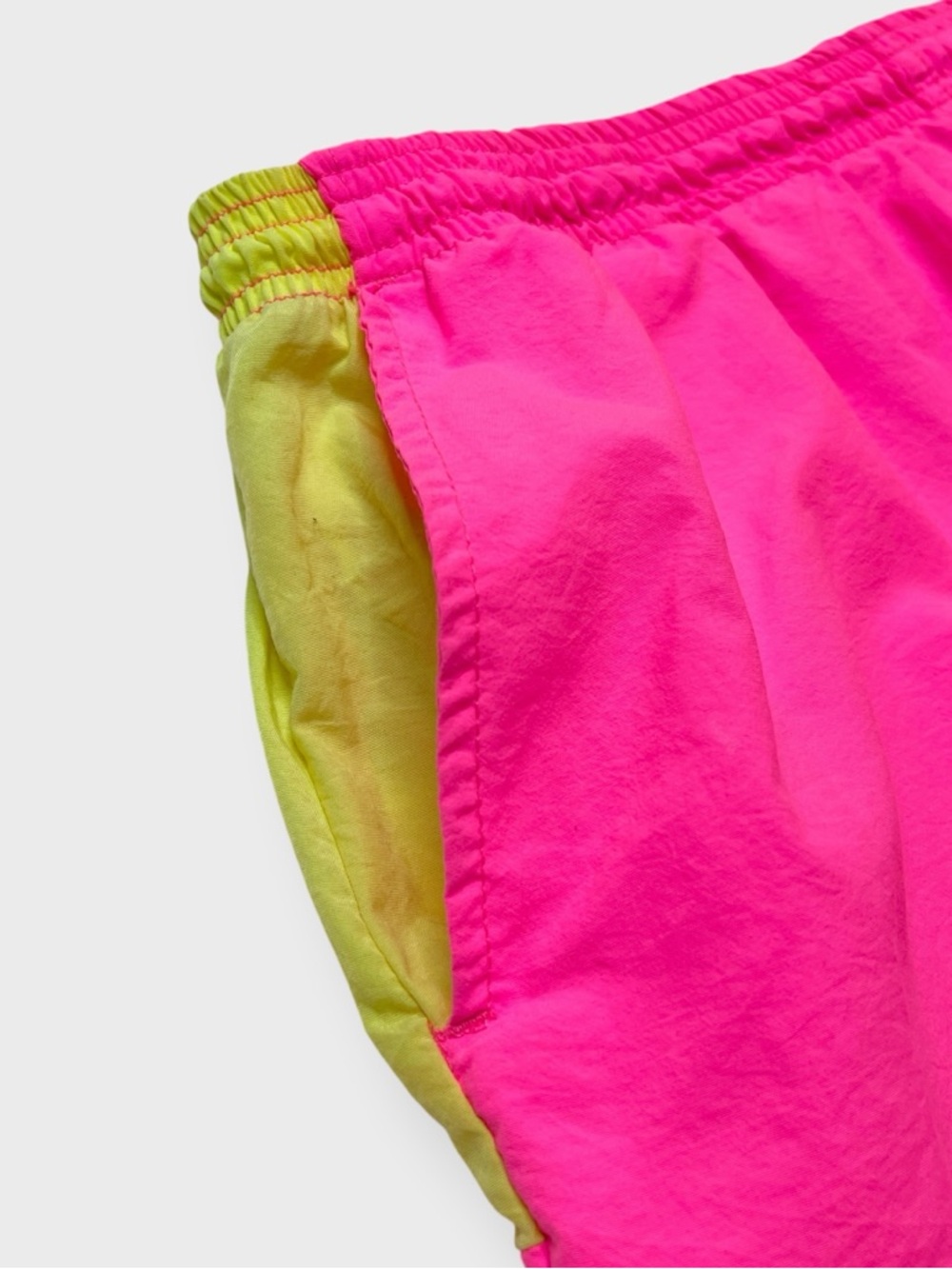 Vintage 90s California Blues Neon Swim Shorts, Nylon Logo, Pockets Trunks, Surf - Picture 4 of 7